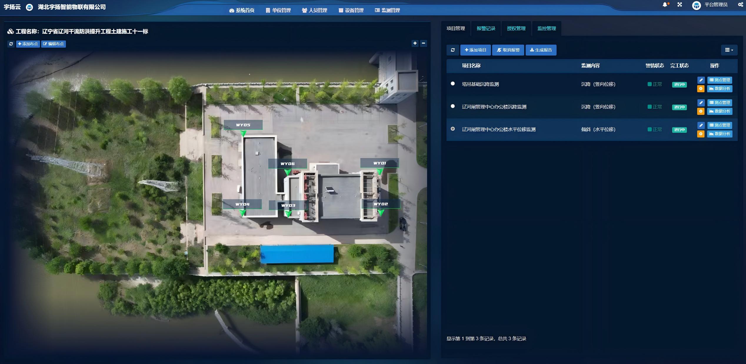 辽宁盘锦辽河闸管理中心办公楼监测项目